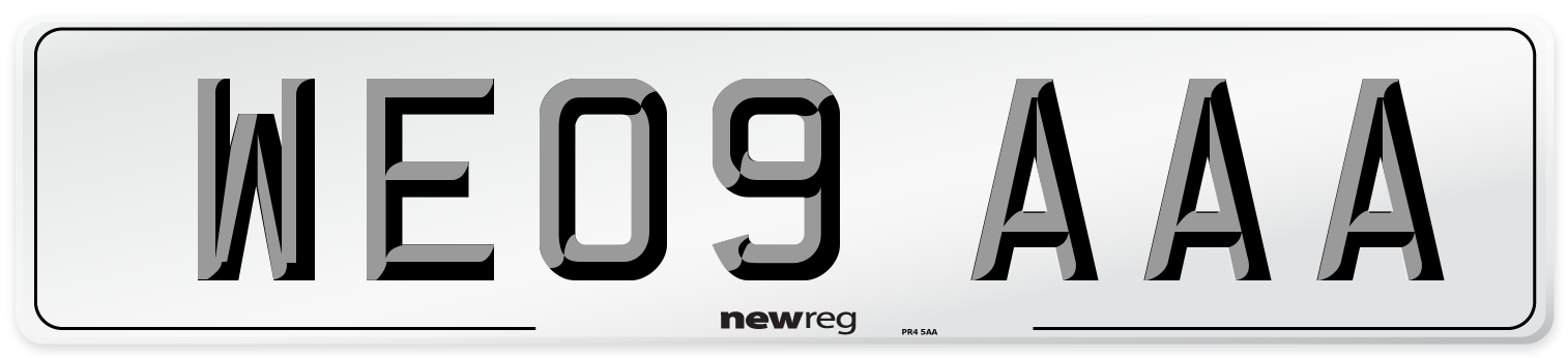 WE09 AAA Number Plate from New Reg